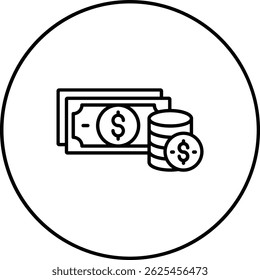 Icono de Vector de dinero. Se puede utilizar para aplicaciones de impresión, móviles y de Web.