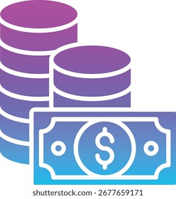 Icono de Vector de dinero. Se puede utilizar para aplicaciones de impresión, móviles y de Web.