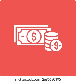 Icono de Vector de dinero. Se puede utilizar para aplicaciones de impresión, móviles y de Web.