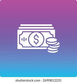 Icono de Vector de dinero. Se puede utilizar para aplicaciones de impresión, móviles y de Web.