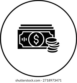 Icono de Vector de dinero. Se puede utilizar para aplicaciones de impresión, móviles y de Web.