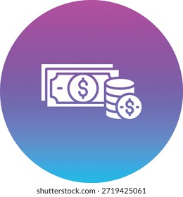 Icono de Vector de dinero. Se puede utilizar para aplicaciones de impresión, móviles y de Web.