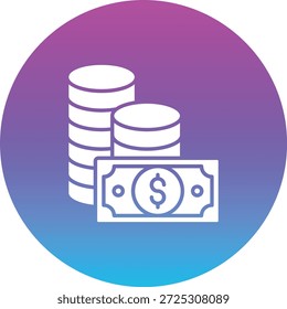 Icono de Vector de dinero. Se puede utilizar para aplicaciones de impresión, móviles y de Web.