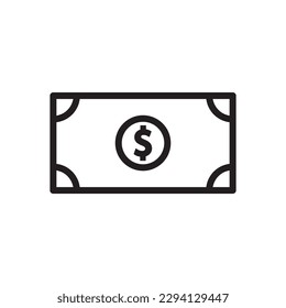 Money vector icon. Cash icon. Cash flat sign design. Money symbol. Cash outline icon. Dollar pictogram. UX UI icon