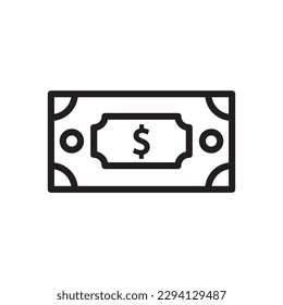 Money vector icon. Cash icon. Cash flat sign design. Money symbol. Cash outline icon. Dollar pictogram. UX UI icon