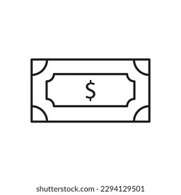 Money vector icon. Cash icon. Cash flat sign design. Money symbol. Cash outline icon. Dollar pictogram. UX UI icon