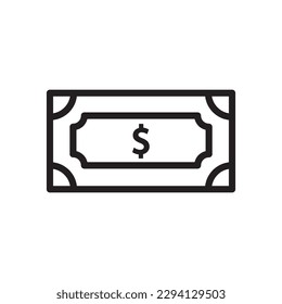 Money vector icon. Cash icon. Cash flat sign design. Money symbol. Cash outline icon. Dollar pictogram. UX UI icon