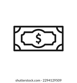 Money vector icon. Cash icon. Cash flat sign design. Money symbol. Cash outline icon. Dollar pictogram. UX UI icon