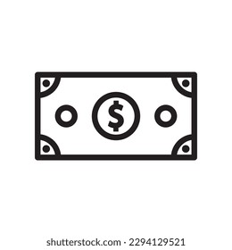 Money vector icon. Cash icon. Cash flat sign design. Money symbol. Cash outline icon. Dollar pictogram. UX UI icon