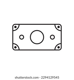 Icono del vector de dinero. Icono de caja. Diseño de letreros planos de efectivo. Símbolo de dinero. Icono de esquema de efectivo. Pictograma de dólar. icono de interfaz de usuario de UX