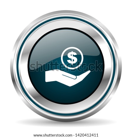 Money Vector Icon Chrome Border Round Stock Vector Royalty - 