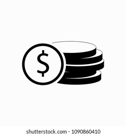 Money vector icon. Coins