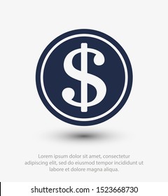Money vector icon. Dollar icon. Cash money. For financial apps and websites