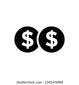 Money vector icon. Dollar signage icon vector.