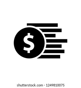 Money vector icon. Dollar signage icon vector.