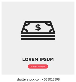 Money vector icon, dollar symbol. Modern, simple flat vector illustration for web site or mobile app