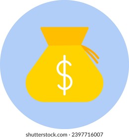 Money Vector Icon Flat Circle Style