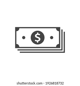 Money vector icon in flat style on white background.