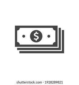 Money vector icon in flat style on white background.