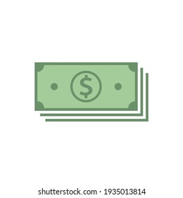 Money vector icon in flat style on white background.