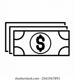 Money vector icon in flat style on white background.