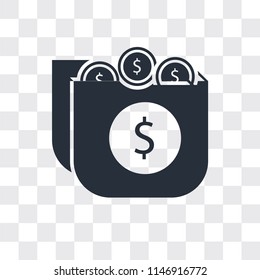 Money vector icon isolated on transparent background, Money logo concept