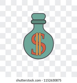 Money vector icon isolated on transparent background, Money logo concept