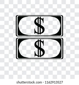 Money vector icon isolated on transparent background, Money logo concept