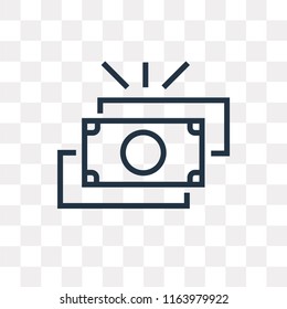 Money vector icon isolated on transparent background, Money logo concept