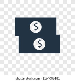 Money vector icon isolated on transparent background, Money logo concept