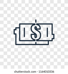 Money vector icon isolated on transparent background, Money logo concept