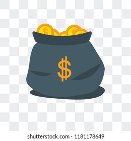 Money vector icon isolated on transparent background, Money logo concept