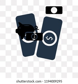 Money vector icon isolated on transparent background, Money transparency concept can be used web and mobile