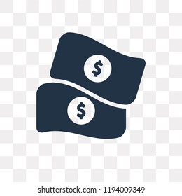 Money vector icon isolated on transparent background, Money transparency concept can be used web and mobile