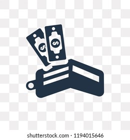 Money vector icon isolated on transparent background, Money transparency concept can be used web and mobile