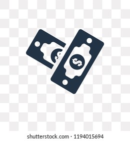 Money vector icon isolated on transparent background, Money transparency concept can be used web and mobile
