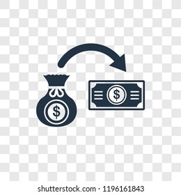 Money vector icon isolated on transparent background, Money transparency logo concept