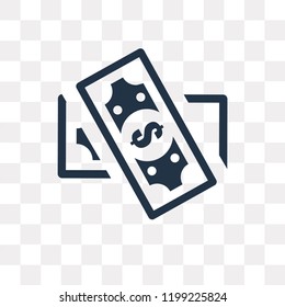 Money vector icon isolated on transparent background, Money transparency concept can be used web and mobile