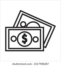 línea de icono de vector de dinero nueva