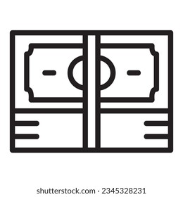 Money Vector Icon, Lineal style, isolated on Black and white Background.