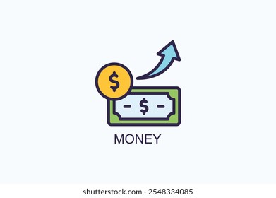 Icono de Vector de dinero o ilustración de logotipo