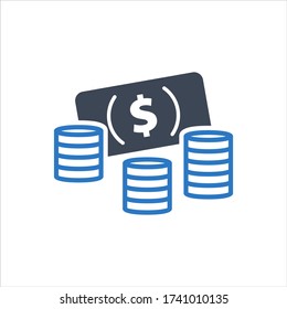 Money vector icon on white background