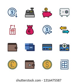 money vector icon set