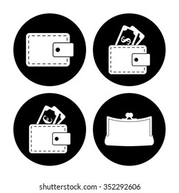 money - vector icon, set  - Purse and Wallet