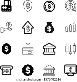 money vector icon set such as: receipt, human, candles, sack, sales, large, monitor, grow, price, device, competition, win, objects, gold, affluent, screen, accounting, computer, account, retail