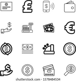 money vector icon set such as: apple, template, accounting, businessman, shape, decoration, knowledge, till, holding, code, consumer, education, investing, sale, outline, simple, communication, sales