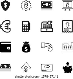 money vector icon set such as: shape, budget, competition, pin, savings, work, machine, green, saving, bills, cards, bar, holding, chart, graph, piggy, atm, wallet, protection, retail, shop, image