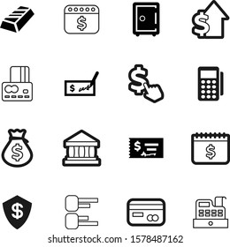 money vector icon set such as: save, set, pin, green, statistics, savings, museum, register, computer, lines, terminal, defend, golden, advertisement, government, purchase, object, bullion, structure