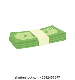 Money vector icon. Stack of dollars isolated on white background