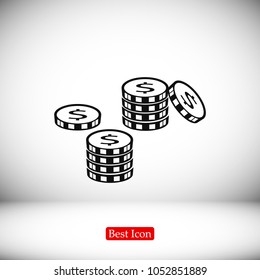 money vector icon, stock vector illustration flat design style